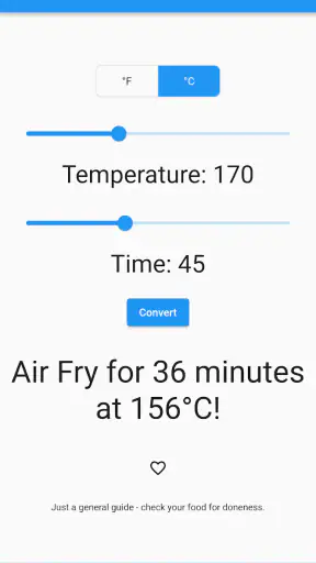 Oven to Air Fryer Calculator screenshot