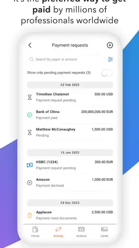 Payoneer screenshot