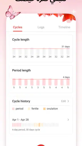 Period Tracker :الدوره الشهريه screenshot