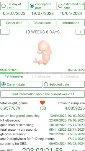 Pregnancy Due Date Calculator screenshot