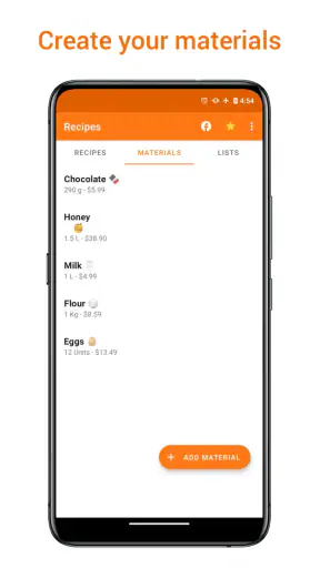 Recipe Cost Calculator screenshot