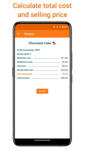 Recipe Cost Calculator screenshot