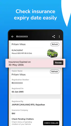 RTO Vehicle Info App, Challan screenshot