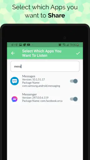 Share Notification screenshot