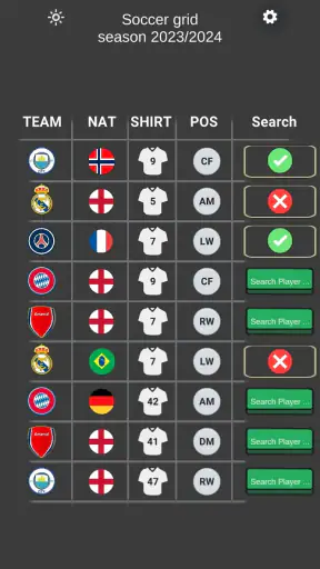 Soccer grid screenshot