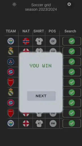 Soccer grid screenshot