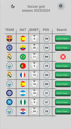 Soccer grid screenshot