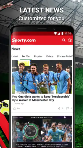 Sporty.com: Live Scores & News screenshot