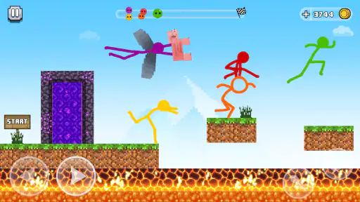 Stick-man Parkour Run screenshot