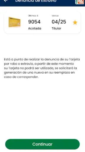 Tarjeta SOL screenshot