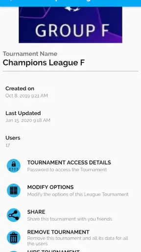 Tournament Manager screenshot