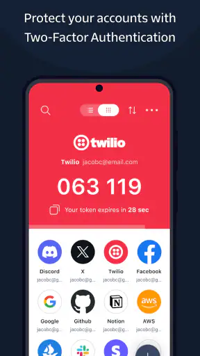 Twilio Authy Authenticator screenshot