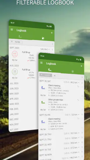 Vehicle Trip Logbook Tracker screenshot