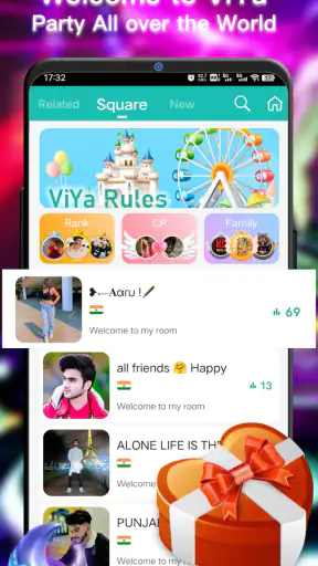 ViYa - غرفة دردشة صوتية جماعية screenshot