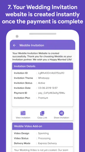 Weddie - Free Wedding Websites screenshot
