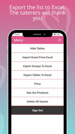 Wedding Guest List. WedGuest screenshot