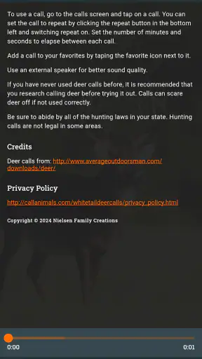Whitetail Deer Calls Pro screenshot
