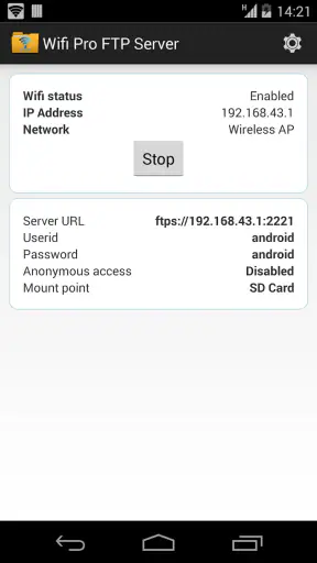 WiFi Pro FTP Server screenshot