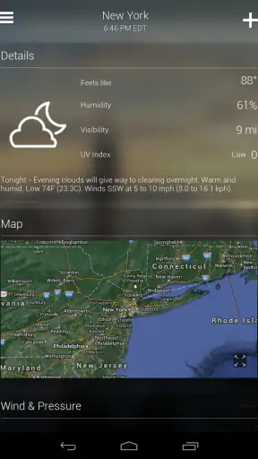 Yahoo Weather screenshot