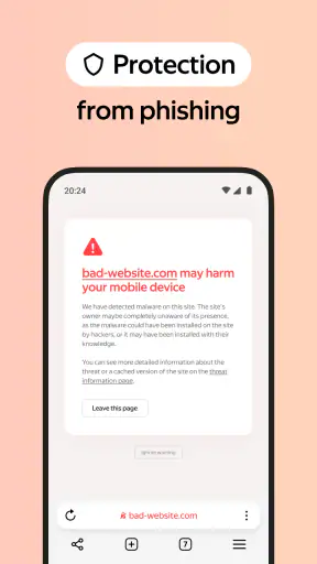 Yandex Browser with Protect screenshot