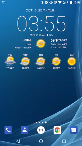 الطقس وويدجت الساعة والأرصاد screenshot
