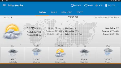 الطقس وويدجت الساعة والأرصاد screenshot