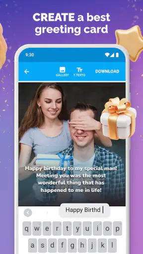 بطاقة تهنئة عيد ميلاد سعيد screenshot