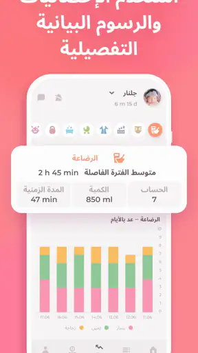 تطبيق تعقب الرضاعة الطبيعية screenshot