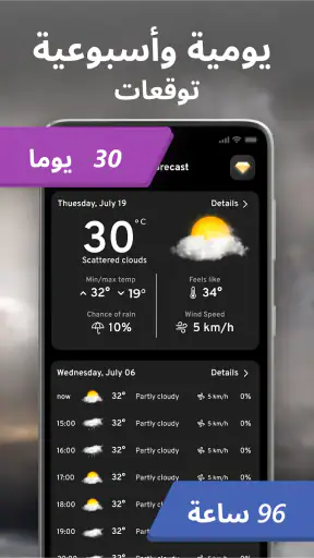 توقعات الطقس والقطعة screenshot