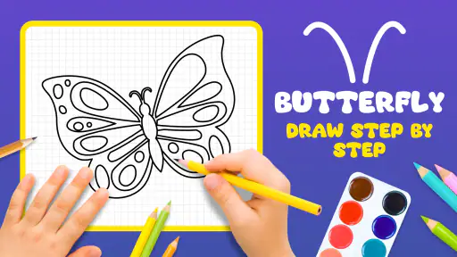 رسم الفراشة تتبع وتلوين screenshot