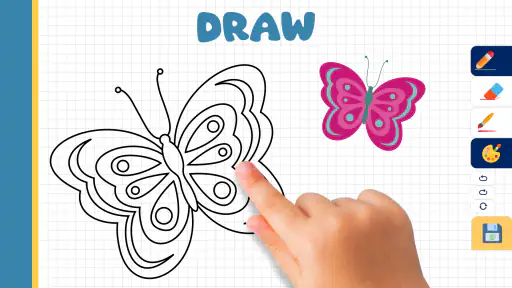 رسم الفراشة تتبع وتلوين screenshot