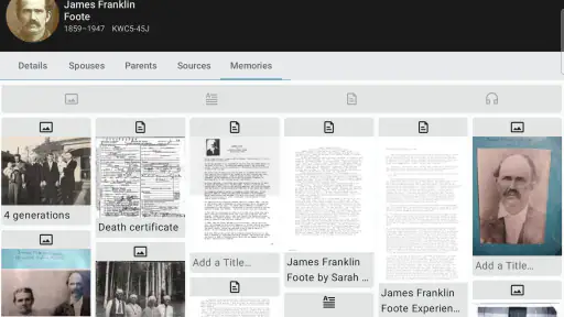 شجرة FamilySearch screenshot