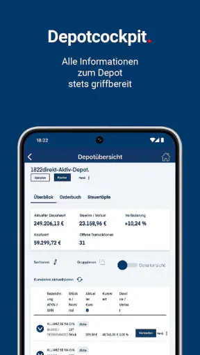 1822direkt Banking screenshot