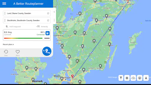 A Better Routeplanner (ABRP) screenshot