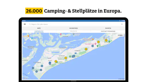 ADAC Camping / Stellplatz 2025 screenshot
