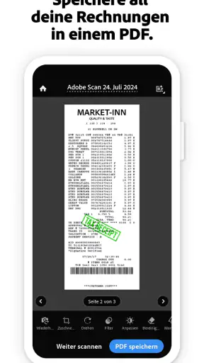 Adobe Scan KI-PDF Scanner, OCR screenshot