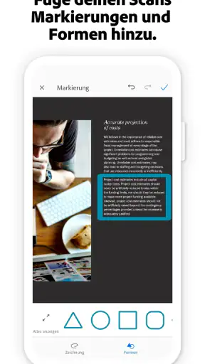 Adobe Scan KI-PDF Scanner, OCR screenshot
