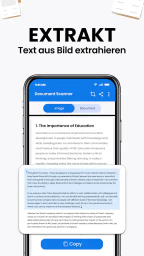 AI-Scanner, Scandokument screenshot