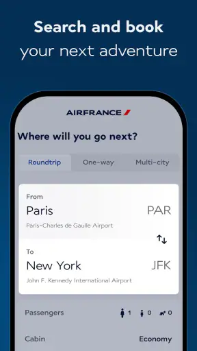 Air France - Flugbuchung screenshot
