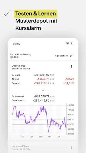 Aktienkurse im Blick - onvista screenshot