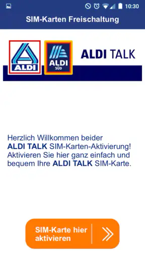 ALDI TALK Aktivierung screenshot