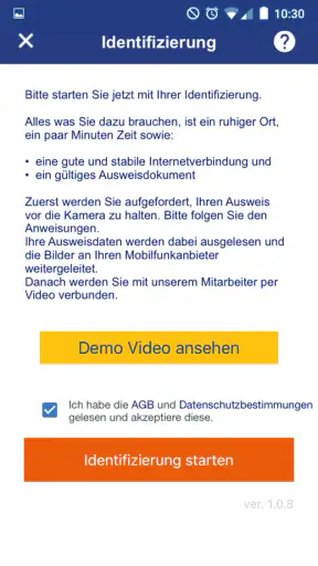 ALDI TALK Aktivierung screenshot
