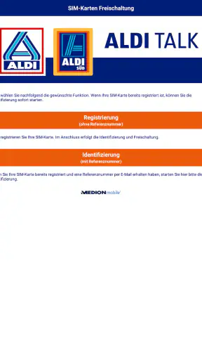 ALDI TALK Aktivierung screenshot