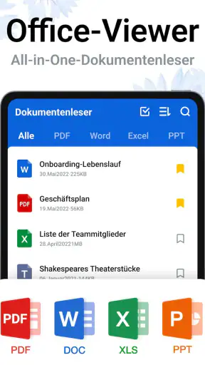 Alle Dokumente Leser: PDF, XLS screenshot