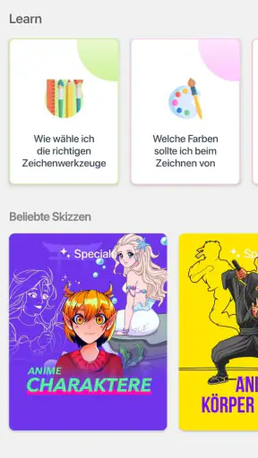 Anime zeichnen lernen app screenshot