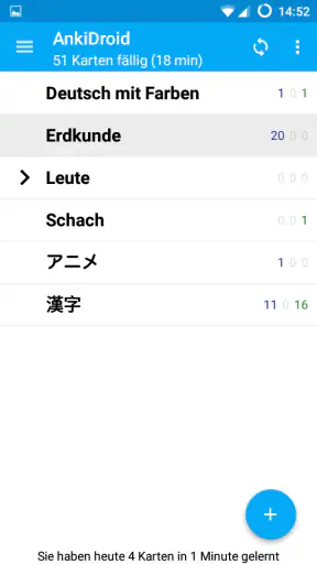 AnkiDroid Karteikarten screenshot