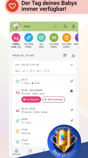 Baby Daybook - Stillen App screenshot