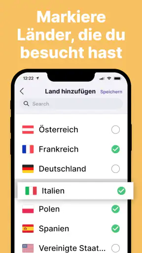 been: besuchte Länder screenshot