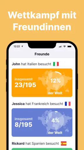 been: besuchte Länder screenshot