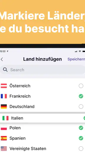 been: besuchte Länder screenshot